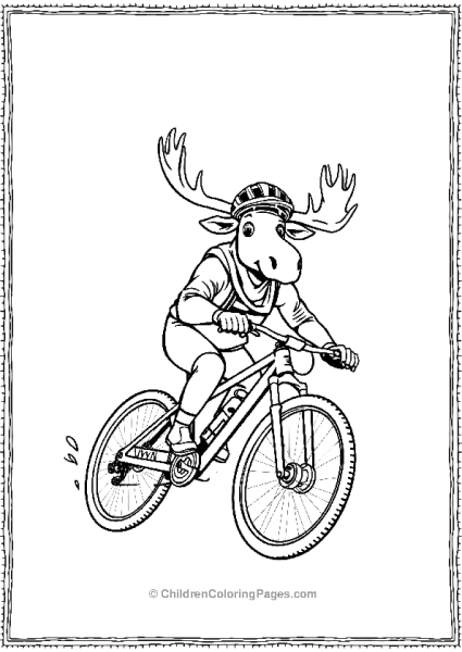 A Moose With Mountain Bike Free PDF Printable