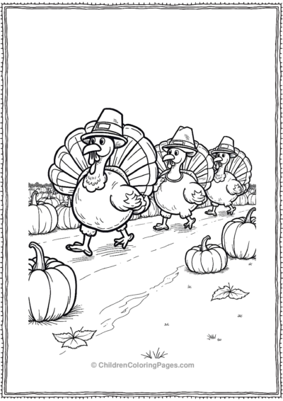 A-Parade-Of-Turkeys-In-Fancy-Pilgrim-Costumes-March Free PDF Printable