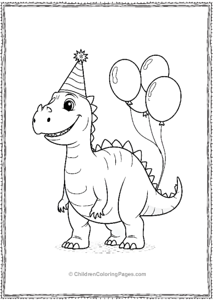 A Playful Ankylosaurus Wearing A Party Hat Free PDF Printable