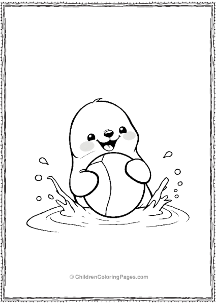 A Playful Cartoon Seal Playing With A Beach Ball Free PDF Printable