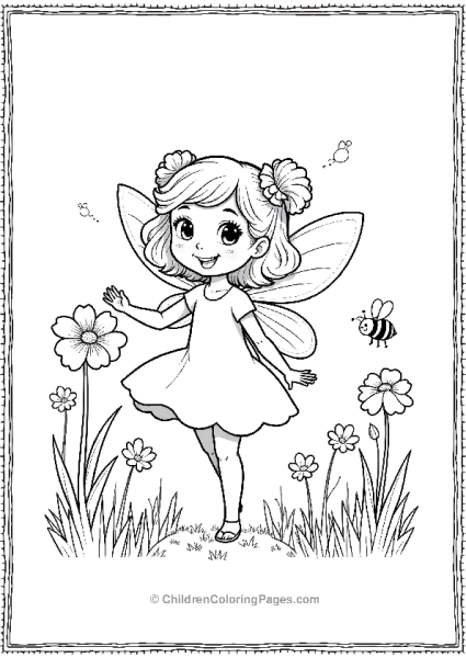 A Playful Fairy Playing In A Field Of Flowers Free PDF Printable