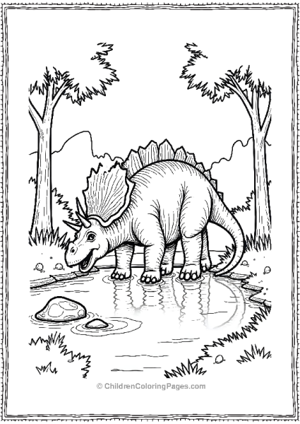 A Realistic Ankylosaurus Drinking Water From A River Free PDF Printable