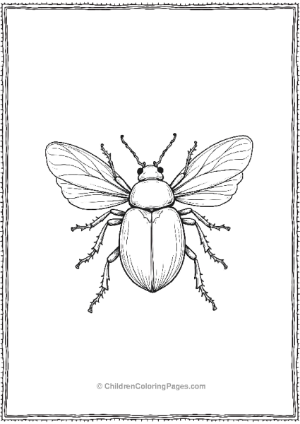 A Realistic Beetle With Its Wings Spread Preparing To Fly Free PDF Printable