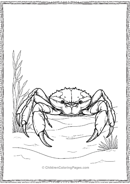 A Realistic Crab Crawling Along The Ocean Floor Free PDF Printable