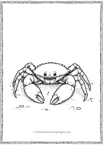 A Realistic Crab Digging Into The Sand With Its Claws Free PDF Printable