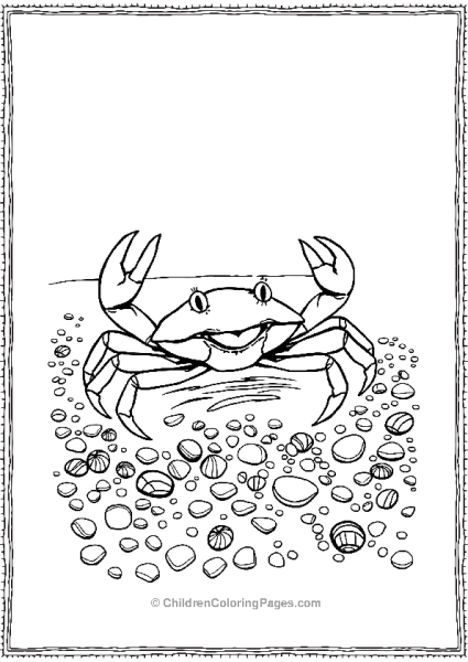 A Realistic Crab Walking Through A Tide Pool Free PDF Printable