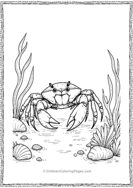 A Realistic Crab Walking Through Seaweed Free PDF Printable