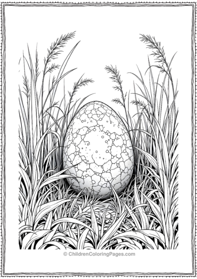 A-Realistic-Dinosaur-Egg-Hidden-Among-Tall-Grassy Free PDF Printable