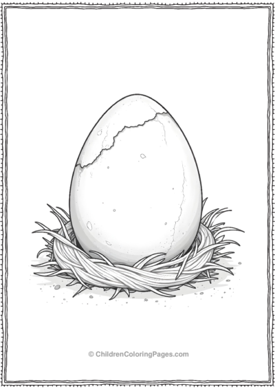 A-Realistic-Dinosaur-Egg-Resting-In-A-Nest-Of-Straws Free PDF Printable