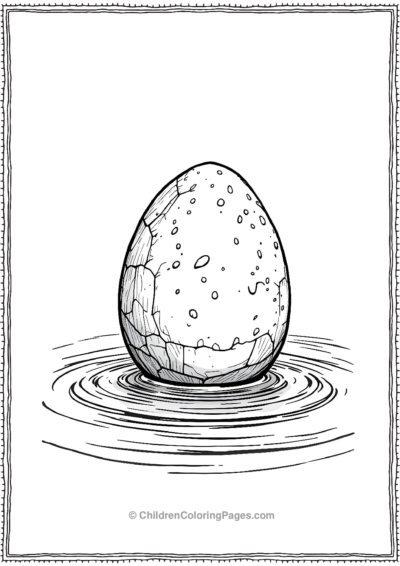 A-Realistic-Dinosaur-Egg-Sitting-In-Shallow-Water Free PDF Printable