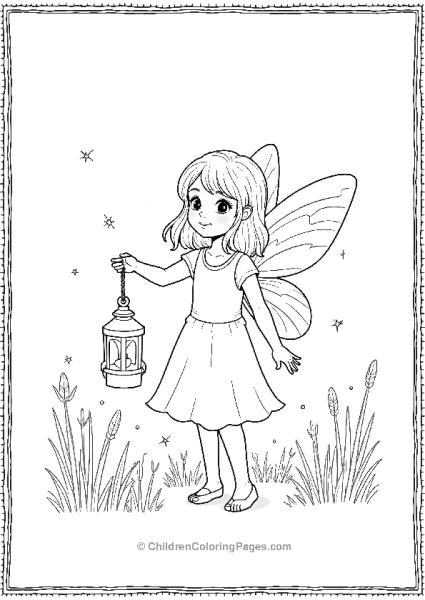 A Realistic Fairy Holding A Lantern Standing In A Forest Free PDF Printable