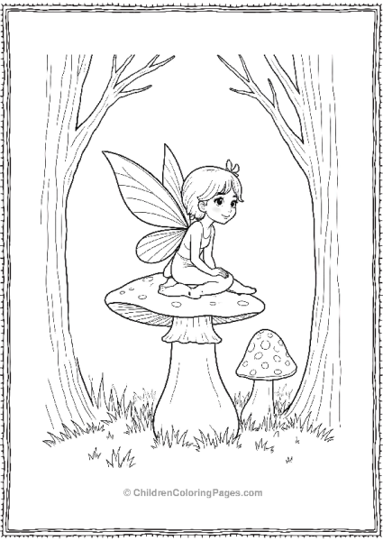 A Realistic Fairy Sitting On A Mushroom In The Middle Of A Forest Free PDF Printable