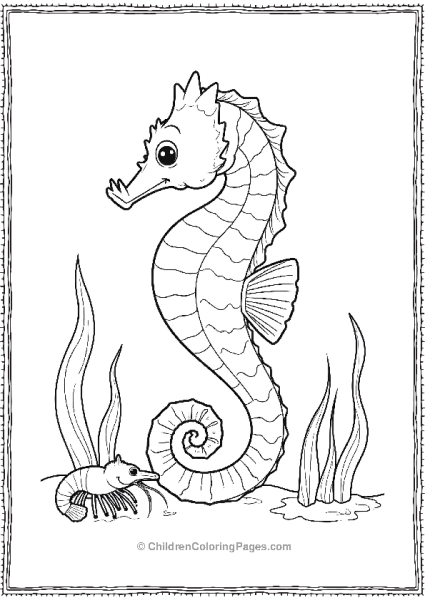 A Realistic Seahorse Curling Its Tail Around A Pie Free PDF Printable