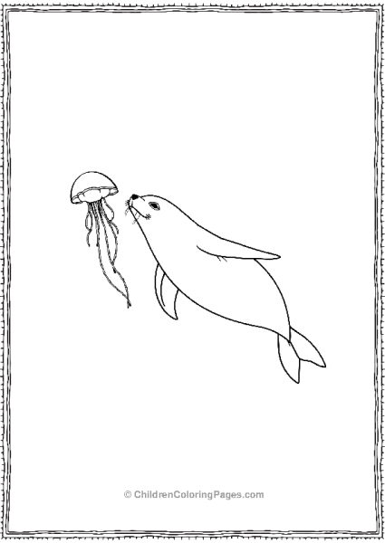 A Realistic Seal Diving Deep Into The Ocean Free PDF Printable