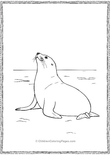 A Realistic Seal Lying On A Beach Free PDF Printable