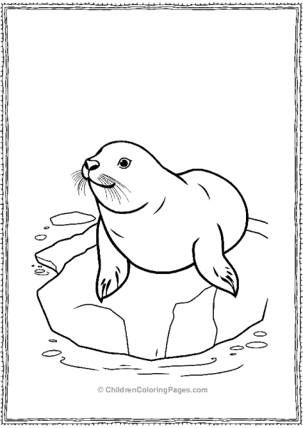 A Realistic Seal Resting On A Glacier Free PDF Printable