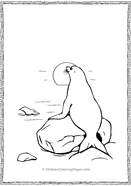 A Realistic Seal Sitting On A Rock Free PDF Printable