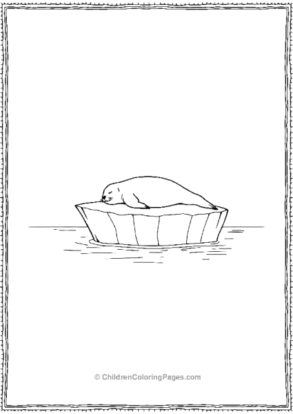 A Realistic Seal Sleeping On An Iceberg Free PDF Printable