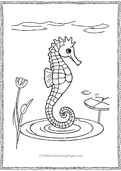 A Seahorse Floating In A Tranquil Underwater Lagoon Free PDF Printable