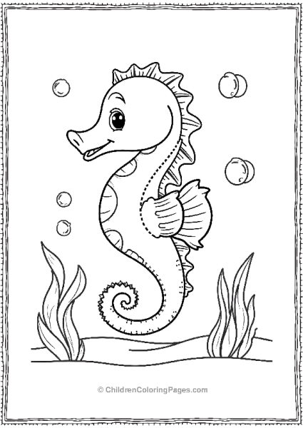 A Seahorse Floating In The Water Surrounded By Free PDF Printable