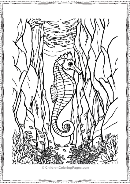 A Seahorse Gliding Through An Underwater Canyon Free PDF Printable