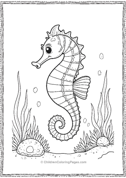 A Seahorse Gliding Through The Water With Its Tail Free PDF Printable