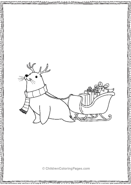 A Seal Dressed As A Reindeer Free PDF Printable