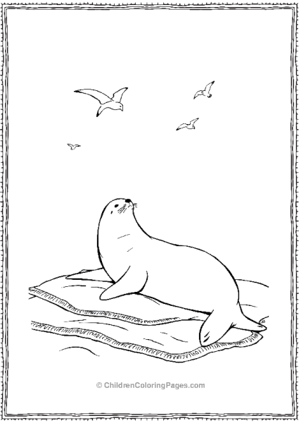 A Seal Lying On A Blanket Free PDF Printable