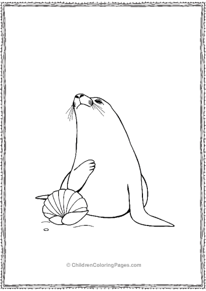 A Seal Playing With A Shell Free PDF Printable