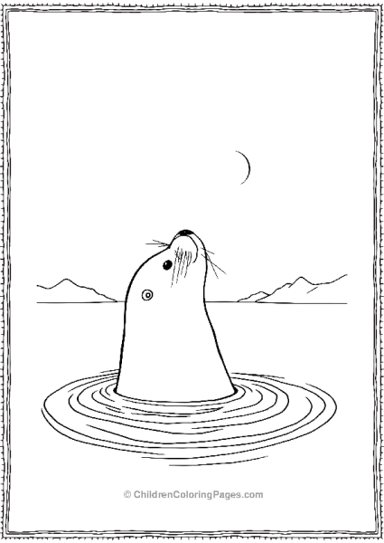 A Seal Poking Its Head Out Of The Water Free PDF Printable