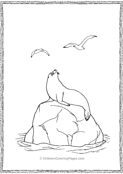 A Seal Relaxing On A Rock Free PDF Printable