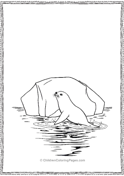 A Seal Sliding Down An Iceberg Free PDF Printable