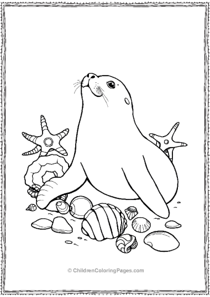 A Seal Surrounded By Sea Creatures Free PDF Printable