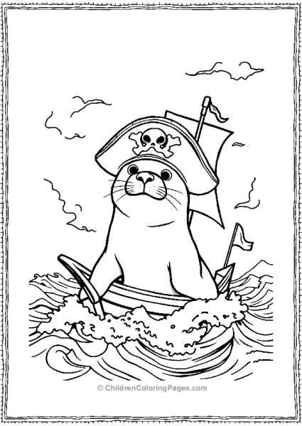 A Seal Wearing A Pirate Hat Free PDF Printable