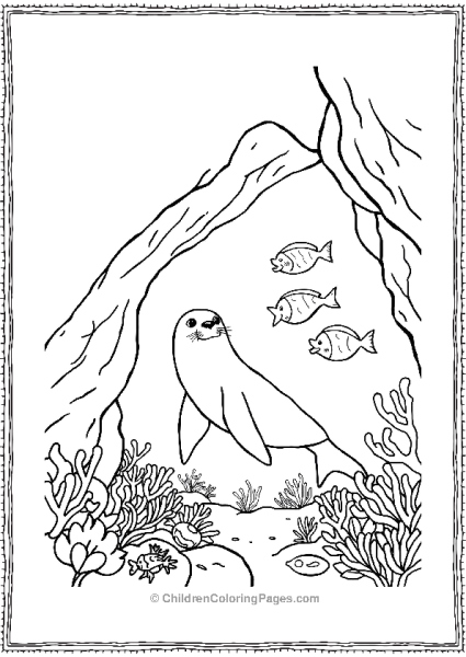 A Seal With Fish Friends Free PDF Printable