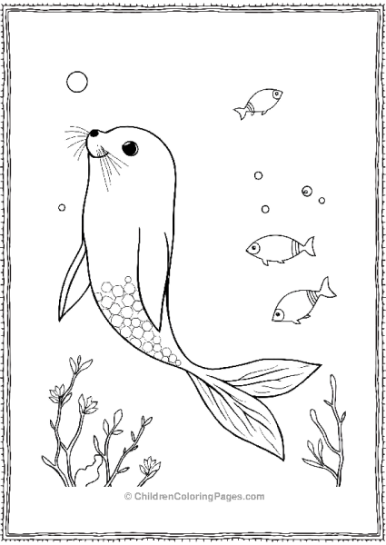 A Seal With Mermaid Tails Free PDF Printable