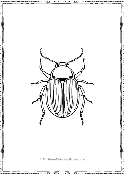 A Simple Outline Of A Beetle With Minimalist Shell Free PDF Printable