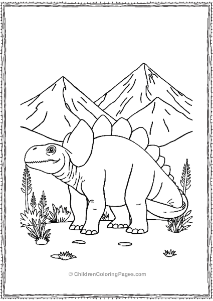 A Simple Outline Of An Ankylosaurus Standing In Front Free PDF Printable