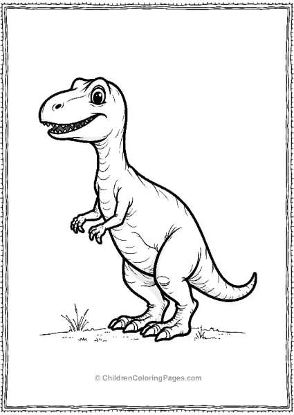 A Simple Velociraptor Outline On A White Background Free PDF Printable