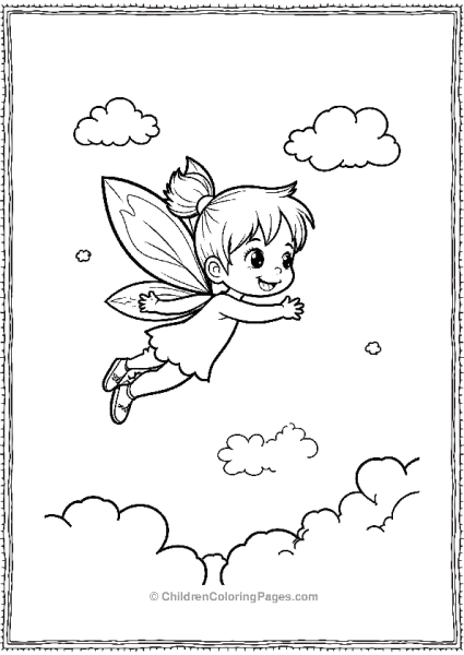 A Small Fairy With Puffy Wings Flying In The Sky Free PDF Printable