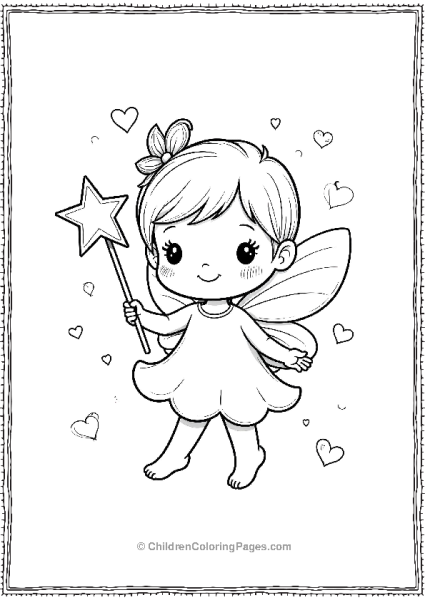 A Small Kawaii Fairy Holding A Star Wand Free PDF Printable