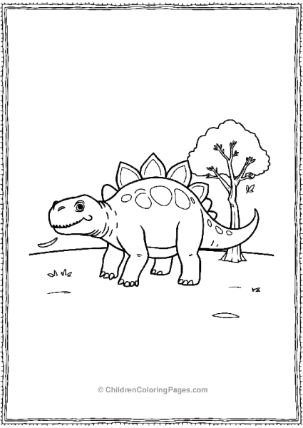 A Smiling Ankylosaurus Walking Across A Flat Ground Free PDF Printable