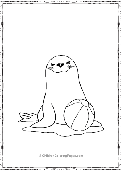 A Smiling Seal With A Beach Ball Free PDF Printable