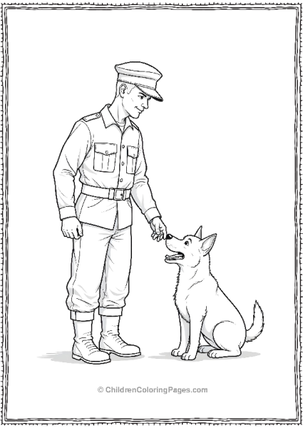 A Soldier Being Greeted By A Service Dog Free PDF Printable