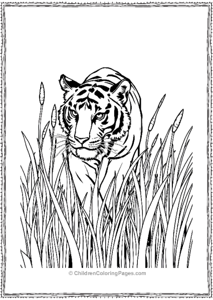 A Tiger Lurking In The Tall Grass Free PDF Printable