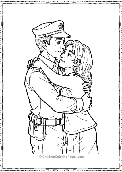 A Veteran Hugging Its Family Free PDF Printable