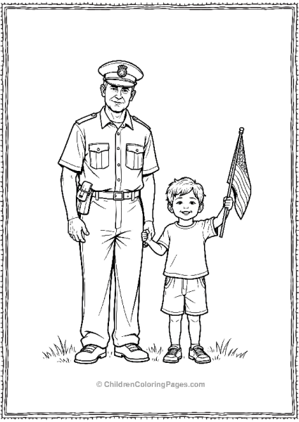 A Veteran Standing Next To A Child Free PDF Printable