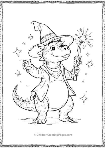 A Wizard Ankylosaurus Casting A Spell With Magic Free PDF Printable