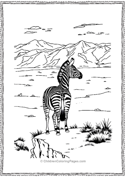 A Zebra Standing On A Cliffside Free PDF Printable