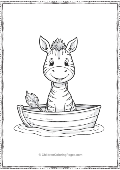 A-Zebra-With-A-Big-Smile-Sitting-In-A-Small-Boat Free PDF Printable